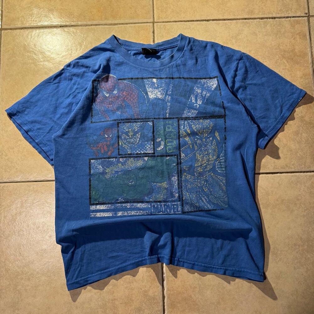 Vintage 2000s marvel spider man wolverine hulk Mad Engine Tee Size S in mens